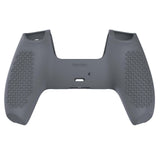 PlayVital Gray 3D Studded Edition Anti-slip Silicone Cover Skin for 5 Controller, Soft Rubber Case Protector for PS5 Wireless Controller with 6 Black Thumb Grip Caps - TDPF006