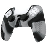 PlayVital 3D Studded New Hope Gray & Black Ergonomic Soft Controller Silicone Case Grips for PS5, Rubber Protector Skins with 6 Black Thumbstick Caps for PS5 Controller - TDPF036