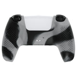 PlayVital 3D Studded New Hope Gray & Black Ergonomic Soft Controller Silicone Case Grips for PS5, Rubber Protector Skins with 6 Black Thumbstick Caps for PS5 Controller - TDPF036