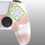 PlayVital 3D Studded Pink & White Ergonomic Soft Controller Silicone Case Grips for PS5, Rubber Protector Skins with 6 Black Thumbstick Caps for PS5 Controller - TDPF038