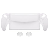 PlayVital 3D Studded Edition Anti-Slip Silicone Protective Case with Thumb Grips for PS Portal Remote Player - Clear White - CYRPFP003