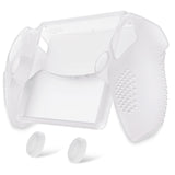 PlayVital 3D Studded Edition Anti-Slip Silicone Protective Case with Thumb Grips for PS Portal Remote Player - Clear White - CYRPFP003