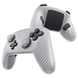 PlayVital 3D Studded Edition Silicone Cover Skin for Nintendo Switch 2 Pro Controller, Anti-Slip Grip Protector Case for Switch 2 Pro with Back Button Cap, Thumb Grips - Clear White - TVCPTP004