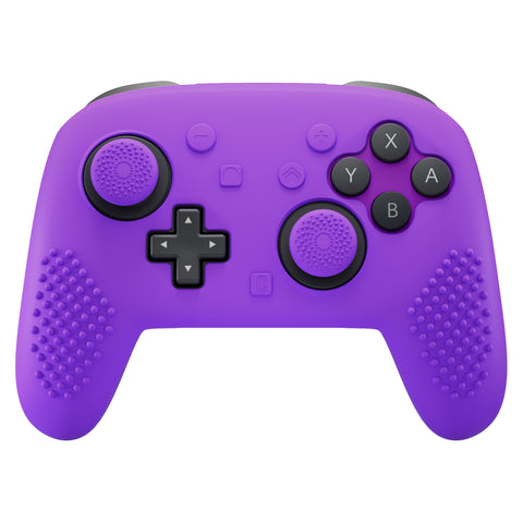 PlayVital 3D Studded Edition Silicone Cover Skin for Nintendo Switch 2 Pro Controller, Anti-Slip Grip Protector Case for Switch 2 Pro with Back Button Cap, Thumb Grips & Sticker - Purple - TVCPTP005