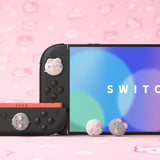 PlayVital 4 Pcs Thumb Grips for Nintendo Switch 2, Kawaii Silicone Thumbstick Caps for Joycon 2, Joystick Cover for Switch 2 Accessories - Cheese Mousie & Peek Mousie - WWYNTJ028
