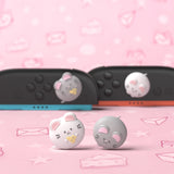 PlayVital 4 Pcs Thumb Grips for Nintendo Switch 2, Kawaii Silicone Thumbstick Caps for Joycon 2, Joystick Cover for Switch 2 Accessories - Cheese Mousie & Peek Mousie - WWYNTJ028