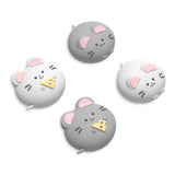 PlayVital 4 Pcs Thumb Grips for Nintendo Switch 2, Kawaii Silicone Thumbstick Caps for Joycon 2, Joystick Cover for Switch 2 Accessories - Cheese Mousie & Peek Mousie - WWYNTJ028