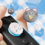 PlayVital 4 Pcs Thumb Grips for Nintendo Switch 2, Kawaii Silicone Thumbstick Caps for Joycon 2, Joystick Cover for Switch 2 Accessories - Cheese Mousie & Peek Mousie - WWYNTJ028