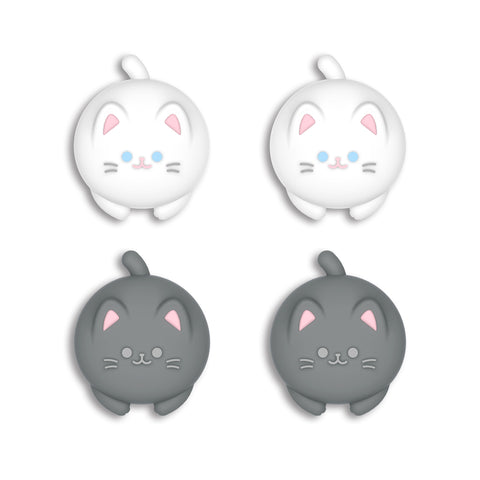 PlayVital 4 Pcs Thumb Grips for Nintendo Switch 2, Kawaii Silicone Thumbstick Caps for Joycon 2, Joystick Cover for Switch 2 Accessories - Cutie Kitty - WWYNTJ005