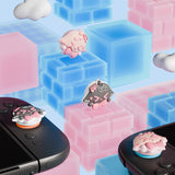 PlayVital 4 Pcs Thumb Grips for Nintendo Switch 2, Kawaii Silicone Thumbstick Caps for Joycon 2, Joystick Cover for Switch 2 Accessories - Needy Sheep - WWYNTJ019