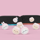 PlayVital 4 Pcs Thumb Grips for Nintendo Switch 2, Kawaii Silicone Thumbstick Caps for Joycon 2, Joystick Cover for Switch 2 Accessories - Pink Cosplaying Kitten & Puppy - WWYNTJ008