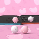 PlayVital 4 Pcs Thumb Grips for Nintendo Switch 2, Kawaii Silicone Thumbstick Caps for Joycon 2, Joystick Cover for Switch 2 Accessories - Puffy Chickie & Shy Chickie - WWYNTJ029