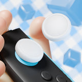 PlayVital 4Pcs Thumb Grip Caps for Nintendo Switch 2, Silicone Thumbstick Grip Cover for Switch 2, Comfort Joystick Caps for Joycon 2 - White - WWYNTM007