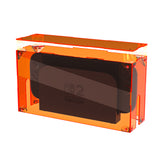 PlayVital Clear Acrylic Dustproof Cover for Nintendo Switch 2 , Magnetic Ventilation Top, Tool-Free Installation, Transparent Display Box for Switch 2 Dock Mode - Clear Orange - SGUNTM004
