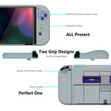 PlayVital AlterGrips Protective Slim Case for Nintendo Switch OLED, Ergonomic Grip Cover for Joycon, Dockable Hard Shell for Switch OLED with Thumb Grip Caps & Button Caps - Classics SNES Style - JSOYY7003