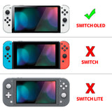 PlayVital AlterGrips Glossy Protective Slim Case for Nintendo Switch OLED, Ergonomic Grip Cover for Joycon, Dockable Hard Shell for Switch OLED w/Thumb Grip Caps & Button Caps - White - JSOYP3012