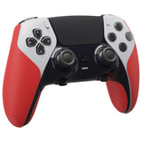 PlayVital Anti-Skid Sweat-Absorbent Controller Grip for ps5 Edge Wireless Controller, Professional Textured Soft PU Handle Grips Anti Sweat Protector for ps5 Edge Controller - Red - PFPJ147