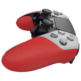 PlayVital Anti-Skid Sweat-Absorbent Controller Grip for ps5 Edge Wireless Controller, Professional Textured Soft PU Handle Grips Anti Sweat Protector for ps5 Edge Controller - Red - PFPJ147