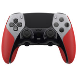 PlayVital Anti-Skid Sweat-Absorbent Controller Grip for ps5 Edge Wireless Controller, Professional Textured Soft PU Handle Grips Anti Sweat Protector for ps5 Edge Controller - Red - PFPJ147