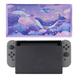 PlayVital Nylon Dust Cover, Soft Neat Lining Dust Guard, Anti Scratch Waterproof Cover Sleeve for Nintendo Switch & Switch OLED Charging Dock - Whale in Dream - NTA8015