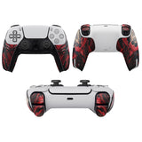 PlayVital Armored Edition Anti-Skid Sweat-Absorbent Controller Grip for PS5, Professional Textured Soft Rubber Pads Handle Grips for PS5 Controller with Shoulder Button Trigger Stickers - Spider Armor - PFPJ157