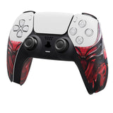 PlayVital Armored Edition Anti-Skid Sweat-Absorbent Controller Grip for PS5, Professional Textured Soft Rubber Pads Handle Grips for PS5 Controller with Shoulder Button Trigger Stickers - Spider Armor - PFPJ157