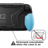 PlayVital BEYOND-GRIP Interchangeable Grip Protective Cover for Nintendo Switch 2 (2025), Ergonomic TPU Dockable Case Accessories for Switch 2 with Joystick Caps, Shockproof - Blue & Orange - XJKNTM009
