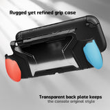 PlayVital BEYOND-GRIP Interchangeable Grip Protective Cover for Nintendo Switch 2 (2025), Ergonomic TPU Dockable Case Accessories for Switch 2 with Joystick Caps, Shockproof - Blue & Orange - XJKNTM009