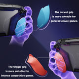 PlayVital BEYOND-GRIP Interchangeable Grip Protective Cover for Nintendo Switch 2 (2025), Ergonomic TPU Dockable Case Accessories for Switch 2 with Joystick Caps, Shockproof - Blue & Orange - XJKNTM009