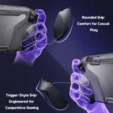 PlayVital BEYOND-GRIP Interchangeable Grip Protective Cover for Nintendo Switch 2 (2025), Ergonomic TPU Dockable Case Accessories for Switch 2 with Joystick Caps, Shockproof - New Hope Gray - XJKNTM003