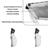 PlayVital BEYOND-GRIP Interchangeable Grip Protective Cover for Nintendo Switch 2 (2025), Ergonomic TPU Dockable Case Accessories for Switch 2 with Joystick Caps, Shockproof - White - XJKNTM002