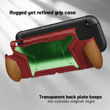 PlayVital BEYOND-GRIP Interchangeable Grip Protective Cover for Nintendo Switch 2 (2025), Ergonomic TPU Dockable Case Accessories for Switch 2 with Joystick Caps, Shockproof - Red & Orange - XJKNTM004