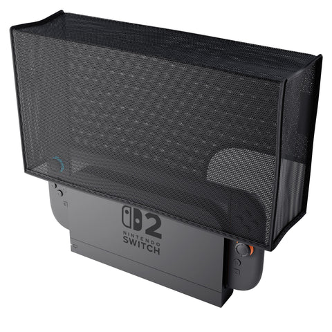 PlayVital Breathable Dust Cover for Nintendo Switch 2, Anti-Scratch Nylon Dust Guard Waterproof Cover Sleeve for Nintendo Switch 2 Console & Charging Dock -Black - NAWNTM004