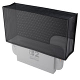PlayVital Breathable Dust Cover for Nintendo Switch 2, Anti-Scratch Nylon Dust Guard Waterproof Cover Sleeve for Nintendo Switch 2 Console & Charging Dock -Black - NAWNTM004