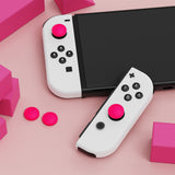 PlayVital Switch Joystick Caps, Switch Lite Thumbstick Caps, Silicone Analog Cover for Joycon of Switch OLED Thumb Grip Rocker Caps for Nintendo Switch & Switch Lite - Bright Pink - NJM1204