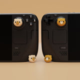 PlayVital Thumb Grip Caps for Steam Deck LCD, for PS Portal Remote Player Silicone Thumbsticks Grips Joystick Caps for Steam Deck OLED - Cozy Bear - YFSDM036