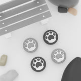 PlayVital Thumb Grip Caps for Steam Deck LCD, for PS Portal Remote Player Silicone Thumbsticks Grips Joystick Caps for Steam Deck OLED - Cat Paw Design - Gray & Light Gray - YFSDM035