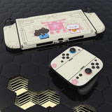 PlayVital for Nintendo Switch 2 Skin Full Set (2-Pack) - Cherry Blossoms Kitten Protective Vinyl Decal Stickers for Switch 2 Console, Joycons, Handle Grips & Dock | No Residue, Anti-Scratch - Antique Yellow - YUDNT025