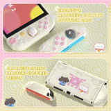 PlayVital Cherry Blossoms Kitten Silicone Grip & PC Shell Case for Nintendo Switch 2,  Cat Ear & Paw Joycon Covers + Dockable Protection + Extra Adjustable Stand - Antique Yellow - HFQNTM002