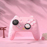 PlayVital Cherry Blossoms Kitten Silicone Cover for Nintendo Switch 2 Pro Controller, Cute Protective Skin Case for Switch 2 Pro Controller with Back Button Cap & Thumb Grip & Sticker - Pink - HANPTP001