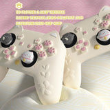 PlayVital Cherry Blossoms Kitten Silicone Cover for Nintendo Switch 2 Pro Controller, Cute Protective Skin Case for Switch 2 Pro Controller with Back Button Cap & Thumb Grip & Sticker - Antique Yellow - HANPTP002