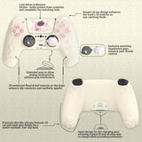 PlayVital Cherry Blossoms Kitten Silicone Cover for PS5 Controller, Anti-slip Grip Skin with Thumb Grip & Sticker, Soft Rubber Protector for PS5 Controller Accessories - Antique Yellow - PQHPFP002