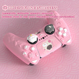 PlayVital Cherry Blossoms Kitten Silicone Cover for PS5 Controller, Anti-slip Grip Skin with Thumb Grip & Sticker, Soft Rubber Protector for PS5 Controller Accessories - Pink - PQHPFP001