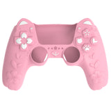 PlayVital Cherry Blossoms Kitten Silicone Cover for PS5 Controller, Anti-slip Grip Skin with Thumb Grip & Sticker, Soft Rubber Protector for PS5 Controller Accessories - Pink - PQHPFP001
