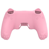 PlayVital Cherry Blossoms Kitten Silicone Cover for PS5 Controller, Anti-slip Grip Skin with Thumb Grip & Sticker, Soft Rubber Protector for PS5 Controller Accessories - Pink - PQHPFP001