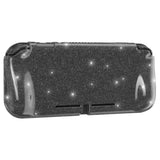 PlayVital Clear Glitter Silver Hard Protective Case for Nintendo Switch Lite, Glossy Ergonomic Hard Grip Cover - Shock-absorbent Anti-Scratch Shell Case with Screen Protector & Thumb Grips & Button Caps - LGKNLM002