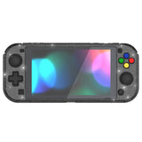 PlayVital Clear Glitter Silver Hard Protective Case for Nintendo Switch Lite, Glossy Ergonomic Hard Grip Cover - Shock-absorbent Anti-Scratch Shell Case with Screen Protector & Thumb Grips & Button Caps - LGKNLM002