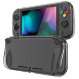 PlayVital Clear Series Hard Protective Case for Nintendo Switch Lite, Glossy Ergonomic Hard Grip Cover - Shock-absorbent Anti-Scratch Shell Case with Screen Protector & Thumb Grips & Button Caps - LGKNLM001