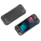 PlayVital Clear Series Hard Protective Case for Nintendo Switch Lite, Glossy Ergonomic Hard Grip Cover - Shock-absorbent Anti-Scratch Shell Case with Screen Protector & Thumb Grips & Button Caps - LGKNLM001