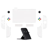 PlayVital Clear Series Protective Case for Nintendo Switch 2, Anti-Scratches Hard Shell Dockable Grip Cover with Extra Foldable Stand & Thumb Grips for Nintendo Switch 2 - Transparent - EXVNTM001